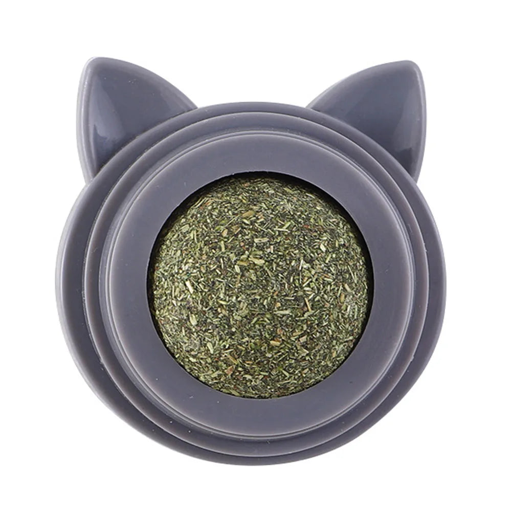 Rotatable Cat Cleaning Toy Self-Adhesive Catnip Balls Toy