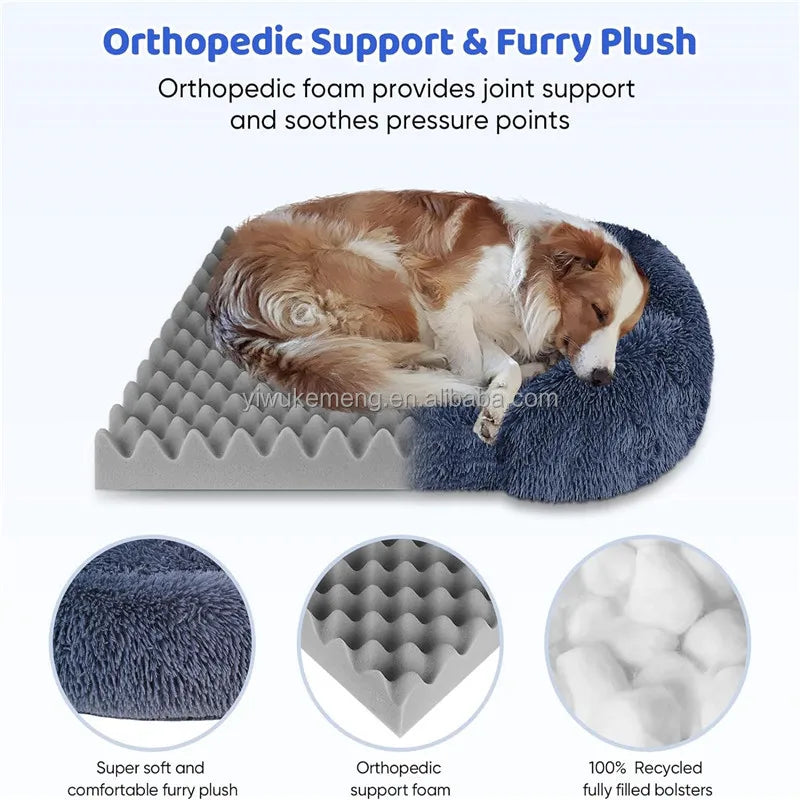 Thick Orthopedic Dog bed for large dogs, easy to remove and wash plush cover