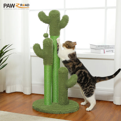 Cactus Cat Tree with Large Condo, Hammock, Dangling Ball, Small Cat Tower, Cat Scratching Post for Indoors