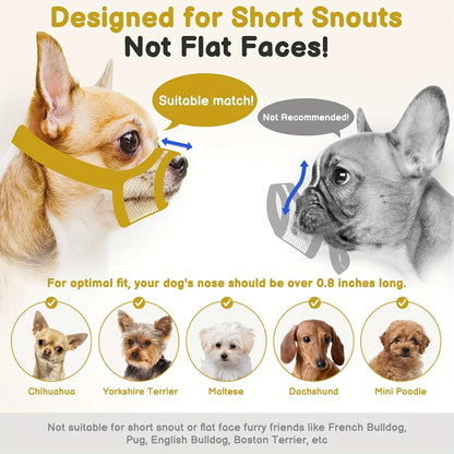 Mesh Muzzle For Short Snout And Small Medium Dogs
