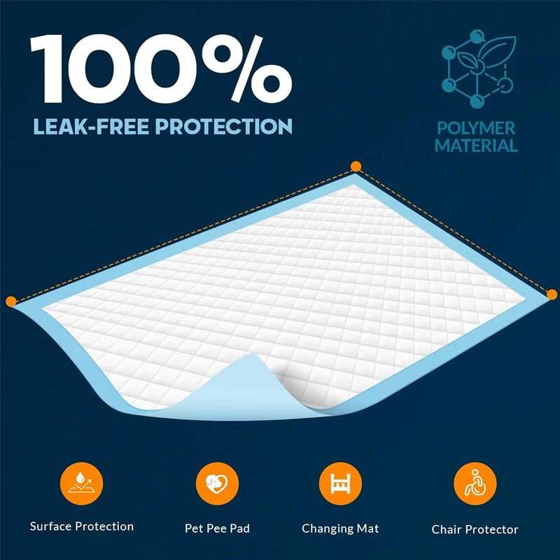 100 17.7"x13" inch 6-layer Disposable Absorbent Training Puppy Pee pads