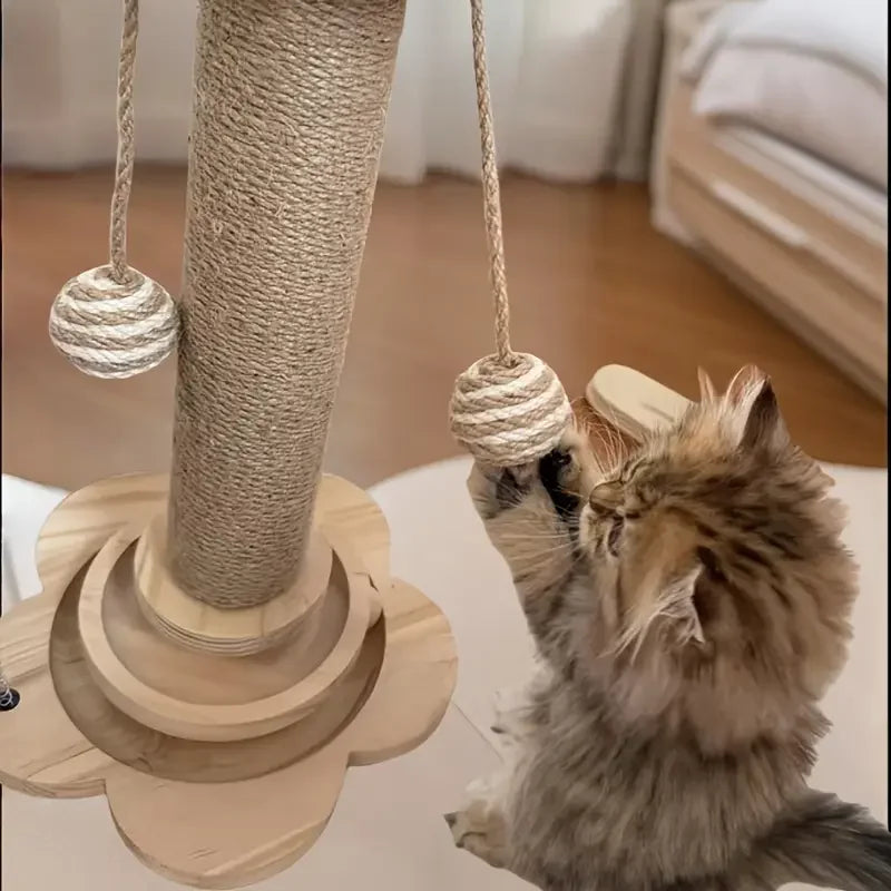 1pcs High-Quality Cat Scratch Post, Rotating Platform, Durable and Non Shedding