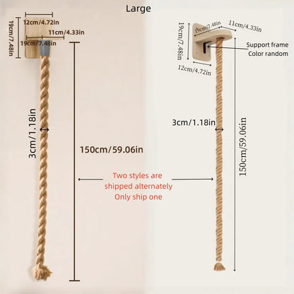 Climbing Rope with Perch 2 x 59.1 Inch Climbing Rope, Wall Mounted