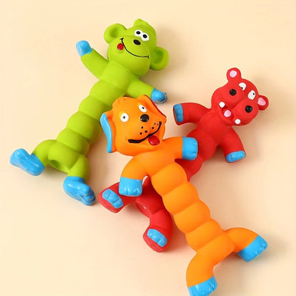 Dog Squeaky Toy,  Latex Teeth Cleaning Chew Toy Self-Play Interactive Puppy Pet Durable