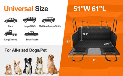 Waterproof Pet Travel, Foldable Rear Seat Protector