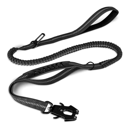 Reflective Shock Absorbing Pet Leash with Car Seatbelt