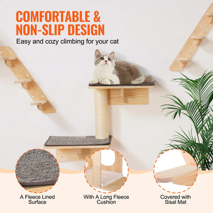 Wall Mounted Cat Shelves and Perches with Jumping Boards