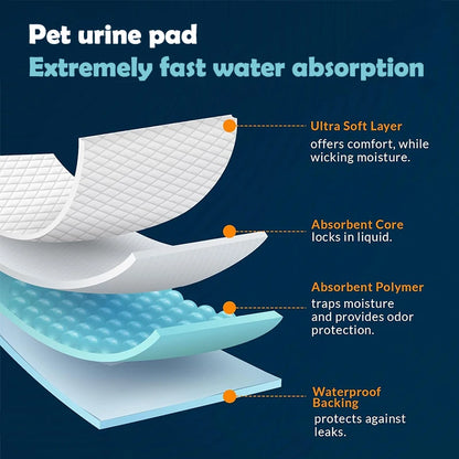 100 17.7"x13" inch 6-layer Disposable Absorbent Training Puppy Pee pads