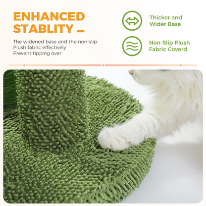 Cactus Cat Tree with Large Condo, Hammock, Dangling Ball, Small Cat Tower, Cat Scratching Post for Indoors