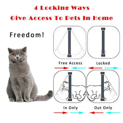 Cat Flap Door with 4 Way Security Lock