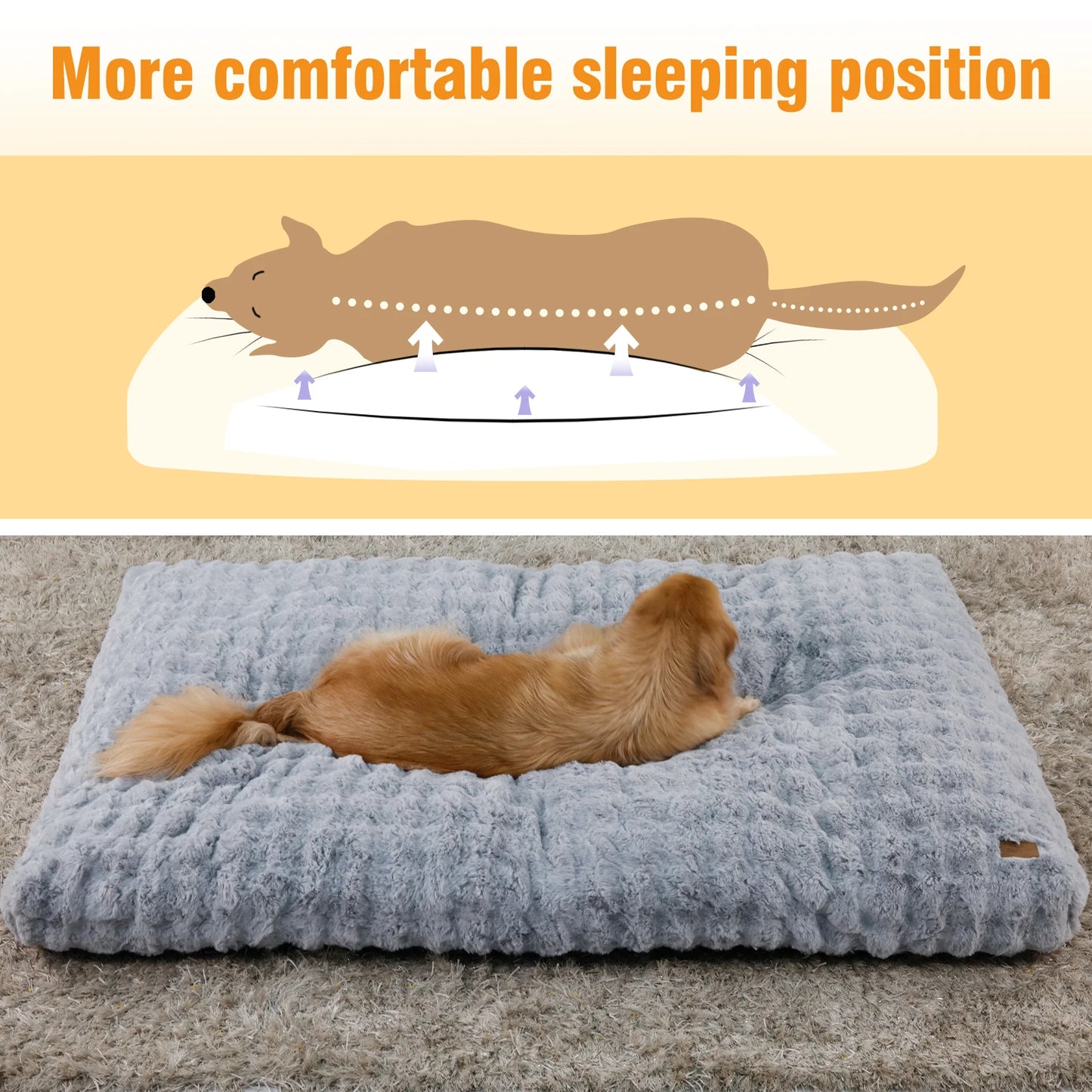 Ultra Plush Dog Bed Soft Pet Cushion with Washable Mat