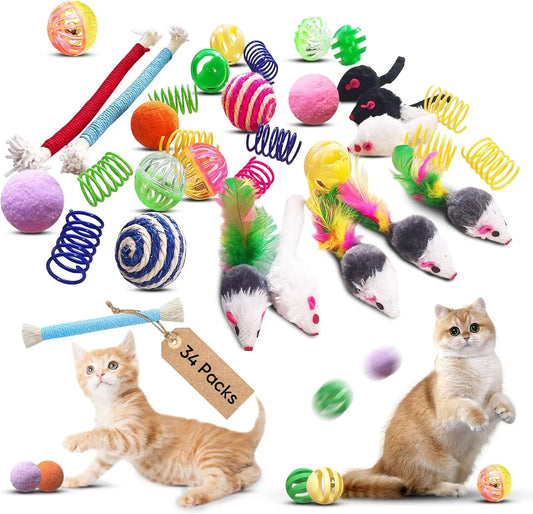 34 Packs Interactive Cat Toys