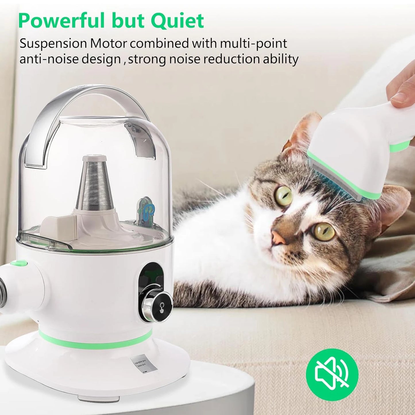 Pet Grooming Kit with 2L Vacuum Suction 99% Pet Hair, Professional Quiet Dog Grooming Vacuum Kit with 5 Grooming Tools