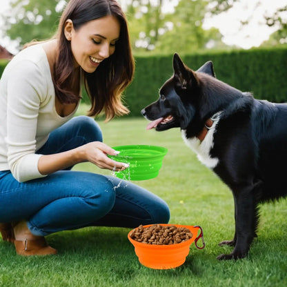 Collapsible Travel Dog Bowls 2-Pack, Portable Foldable Pet Water Dish for Cats Dogs