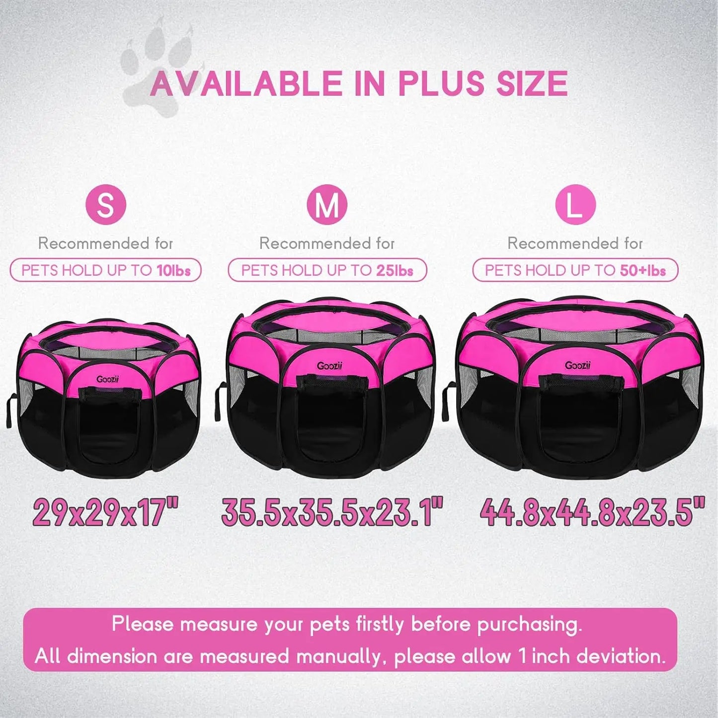 Portable Foldable Pet Playpen for Indoor Cats and Dogs, Small Pink Tent with Zipper Cover