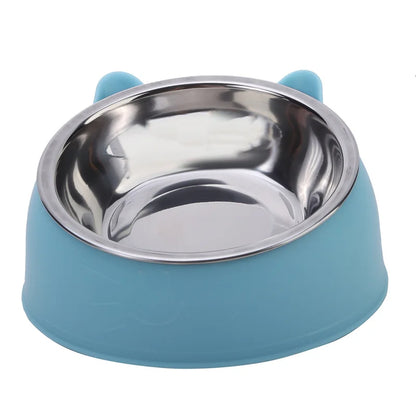 Tilted Stainless Cat Bowls with Non-slip Base
