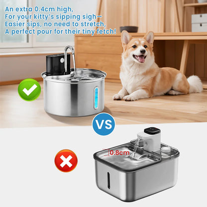 3.5L Stainless Steel Cat Sensor Water Fountain Wireless Smart Automatic Dispenser