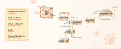 Wall Mounted Cat Shelves and Perches with Jumping Boards