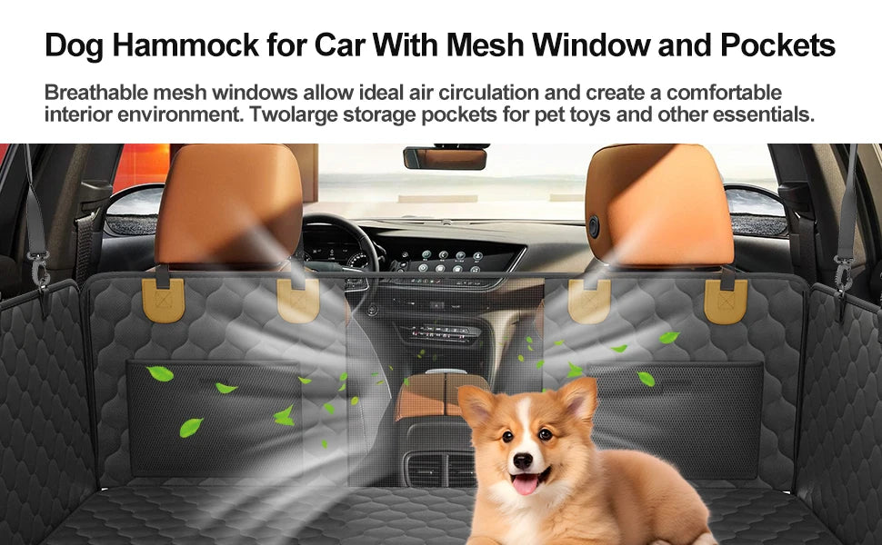 Waterproof Pet Travel, Foldable Rear Seat Protector