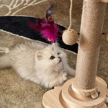 1pcs High-Quality Cat Scratch Post, Rotating Platform, Durable and Non Shedding