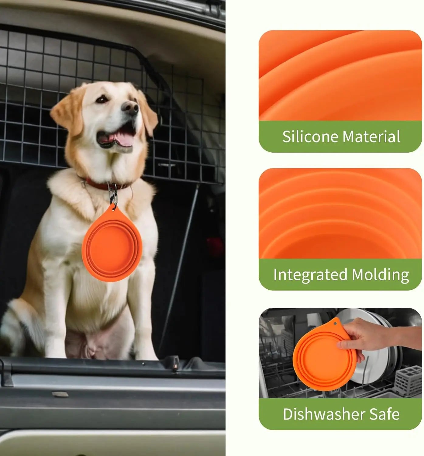 Collapsible Travel Dog Bowls 2-Pack, Portable Foldable Pet Water Dish for Cats Dogs