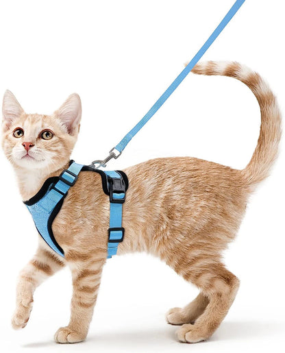 Escape Proof Cat Harness and Leash Set, Soft Adjustable Vest for Walking