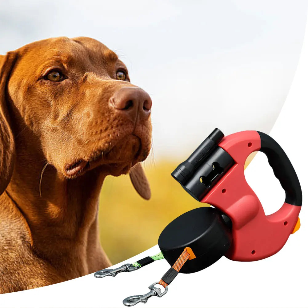 Double Headed Dog Leash Traction Rope with LED Light for Small to Sized Medium Dogs