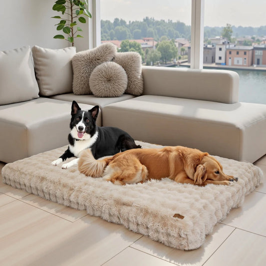 Ultra Plush Dog Bed Soft Pet Cushion with Washable Mat