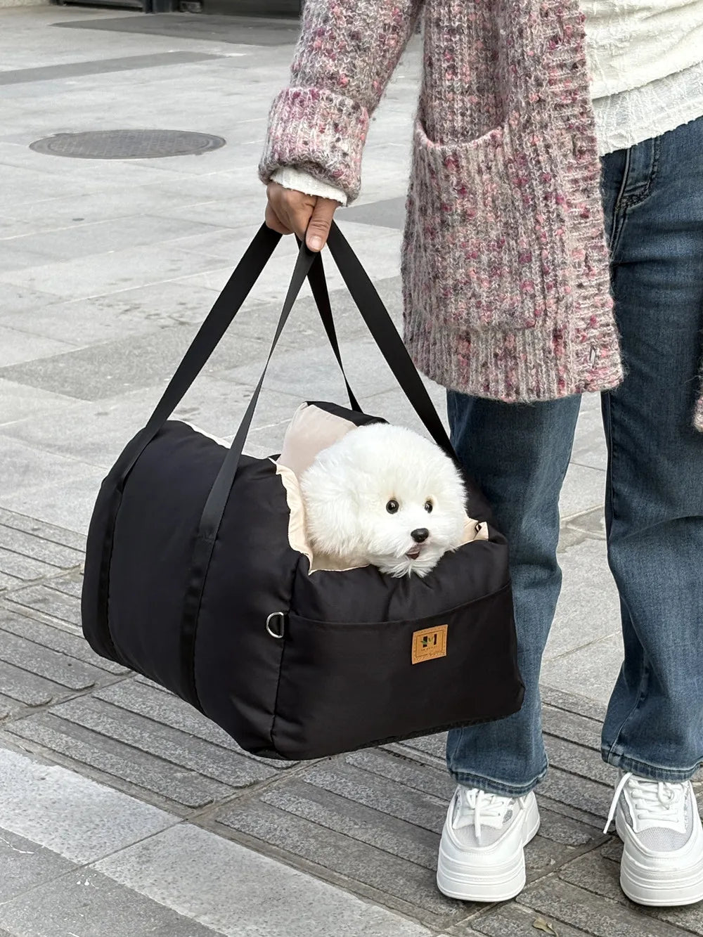 Dog Car Seat with Safety Belt, Booster Seat with Washable Cushion