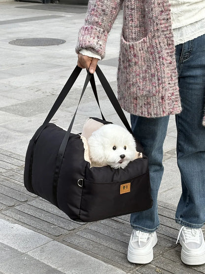 Dog Car Seat with Safety Belt, Booster Seat with Washable Cushion