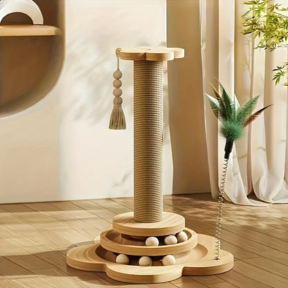 1pcs High-Quality Cat Scratch Post, Rotating Platform, Durable and Non Shedding