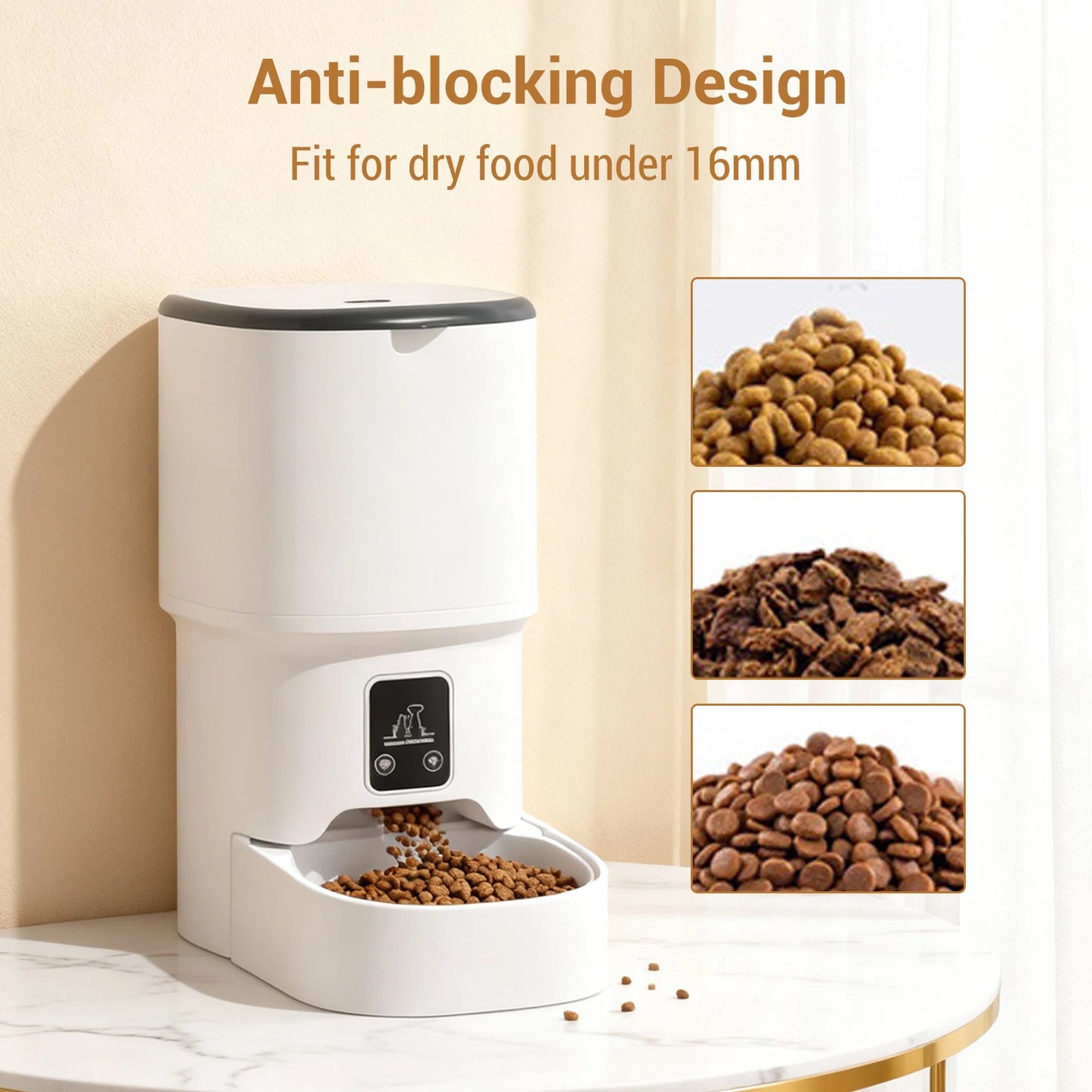 Programmable 4L Automatic Pet Feeder for Small Dogs & Cats, Up to 6 Meals Daily, Timer/Portion Control