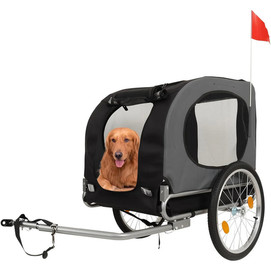 Steel Dog Bike Trailer with Universal Bicycle Coupler Folding Carrier Max 40kg Water Resistant