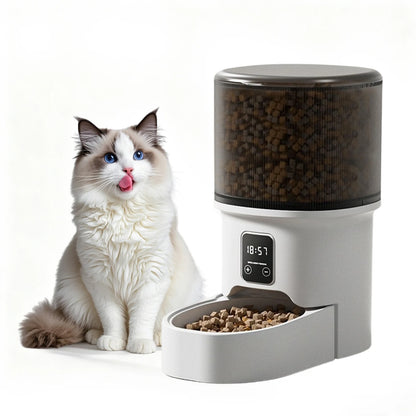 Programmable 4L Automatic Pet Feeder for Small Dogs & Cats, Up to 6 Meals Daily, Timer/Portion Control