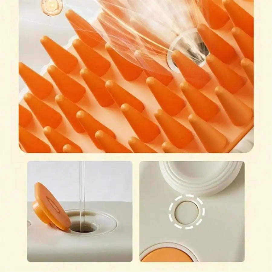 3-In-1 Pet Steam Brush - Steam Mist Grooming Tool, Removes Flying Hair for Cats, Comb & Dehairing 2-In-1