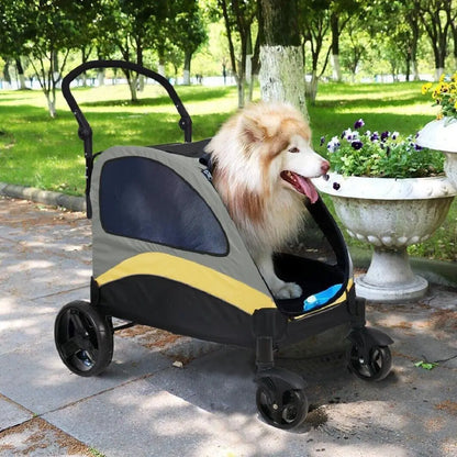 Heavy Duty Dog Stroller, Foldable Carrier, Double Door Jogger Cart for Large Dogs Outdoor Walking Exercise 30 Inch