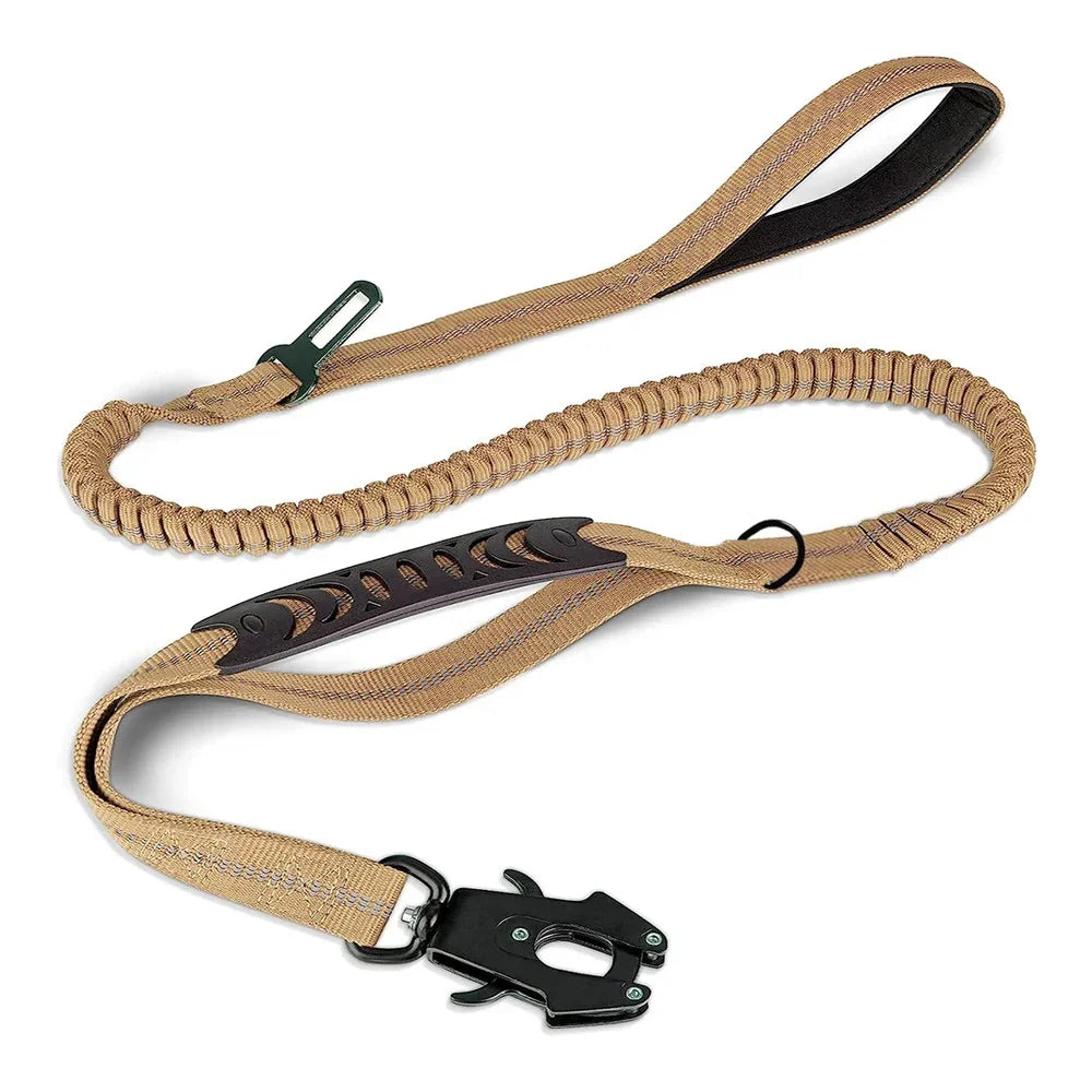 Reflective Shock Absorbing Pet Leash with Car Seatbelt