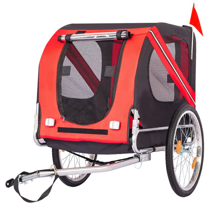 Steel Dog Bike Trailer with Universal Bicycle Coupler Folding Carrier Max 40kg Water Resistant