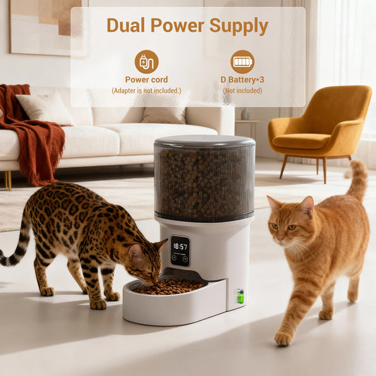 Programmable 4L Automatic Pet Feeder for Small Dogs & Cats, Up to 6 Meals Daily, Timer/Portion Control