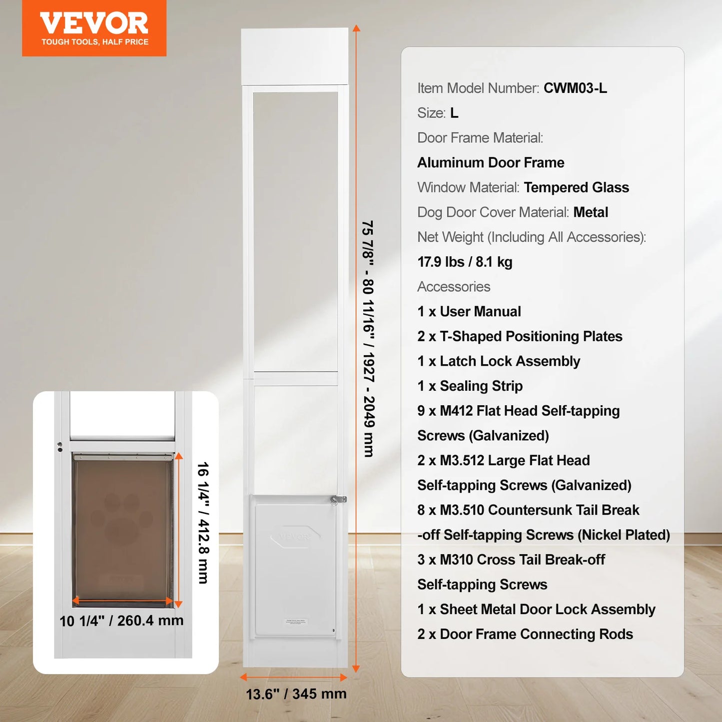 Pet Door Sliding Glass Door 3 Sizes