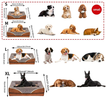 Oversized Dog Bed, Removable & Washable, Comfortable and Soft with Raised Edges,