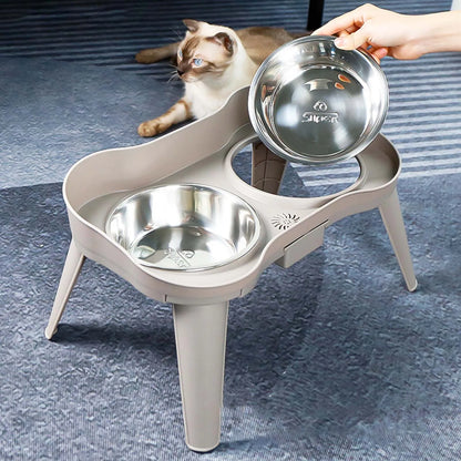 Raised Stand Elevated Dog Feeder Non-Slip and No Spill Design, Suitable for Improve Posture and Comfort