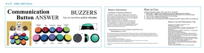 4, 6, 8PCS Dog Communication Buttons Voice Recording for Pet Training Buzzer 30 Second Record Playback