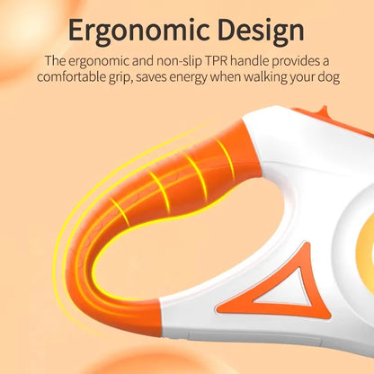16' Automatic Retractable Dog Leash with Led Flashlight Durable Nylon Lead