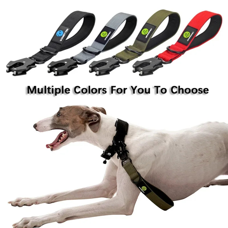 Short Dog leash, nylon traffic lead, large dog, military leash, metal buckle