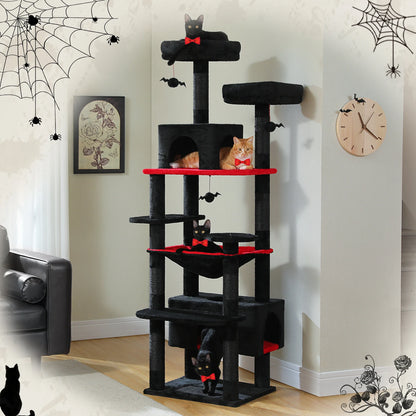 Large Cat Towers 3 Sizes for Indoor Cats With Sisal-Covered Scratching Posts Spacious Hammock, Padded Perches, and Condos