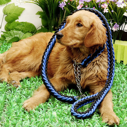 Nylon Braided Dog Collar And Leash Set Traction Rope For Small Medium Large Dog