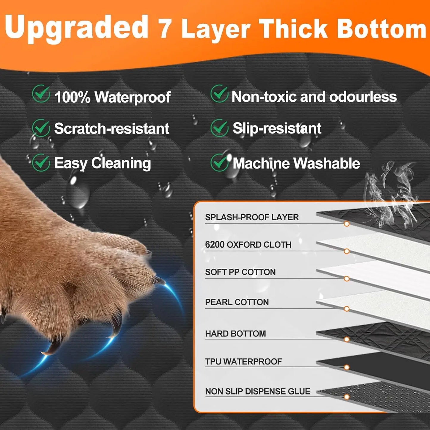 Waterproof Pet Travel, Foldable Rear Seat Protector