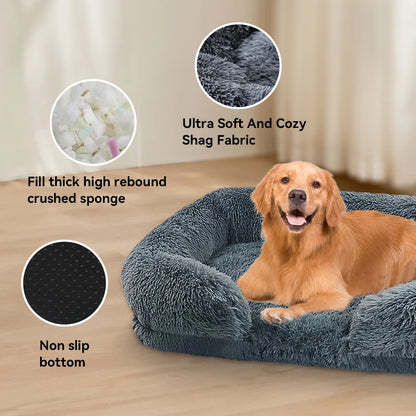 Thick Orthopedic Dog bed for large dogs, easy to remove and wash plush cover