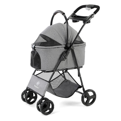 3 in 1 Pet Stroller with Removable Carrier, Folding Stroller for Small/Medium Dogs and Cats, Waterproof